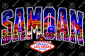 SAMOAN VEGAS COLLAGE PRO CLUB BLACK HOODIE
