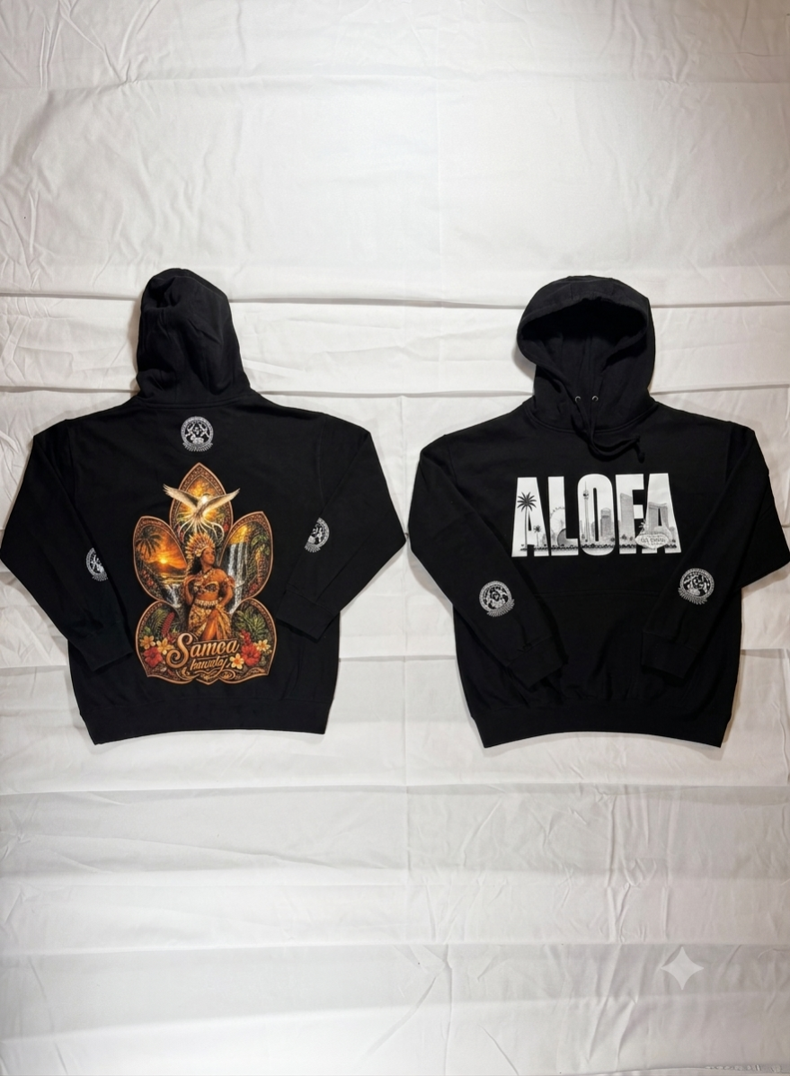 SAMOA BEAUTY BLACK SMART BLANK HOODIES