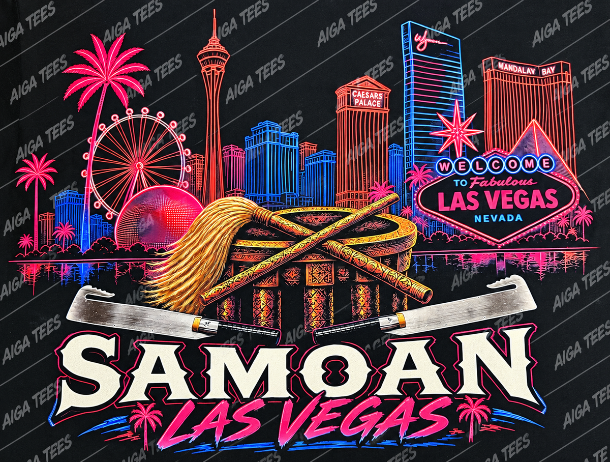 SAMOAN LAS VEGAS SMART BLANKS BLACK HOODIE