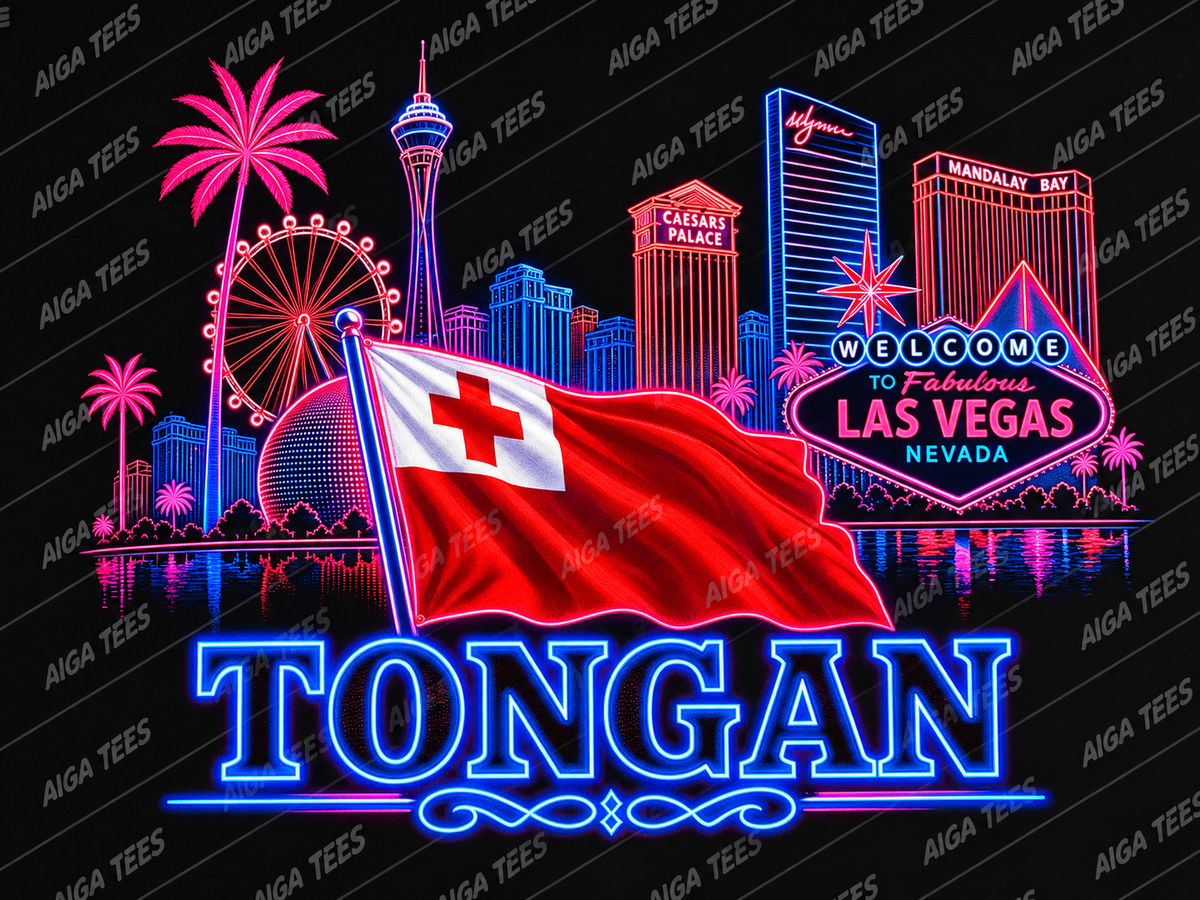 TONGAN LAS VEGAS GILDAN G500 BLACK SHIRT